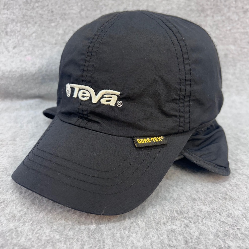 Teva Logo Mens Black Teva Hat Gore-Tex Ear Flap Adjustable OSFM